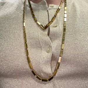 Necklace vintage Monet. 27” length. Chain link rectangles.
